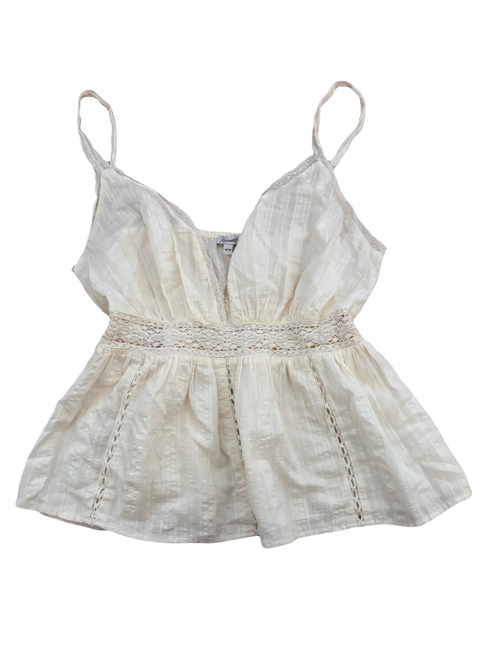 Early 2000โs Kismet Cream Lace-Trim Camisole
